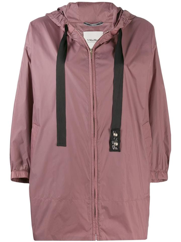 's Max Mara Drawstring Hooded Coat - Purple