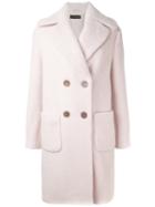 Luisa Cerano Double Breasted Coat, Women's, Size: 42, Pink/purple, Polyamide/polyester/viscose/virgin Wool