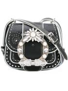 Miu Miu Embellished Bag, Women's, Black, Lamb Skin/crystal/pearls/metal (other)