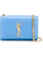 Saint Laurent Small 'monogram' Crossbody Bag, Women's, Blue