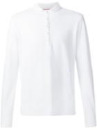 Thom Browne Long Sleeve Polo Shirt, Men's, Size: 4, White, Cotton