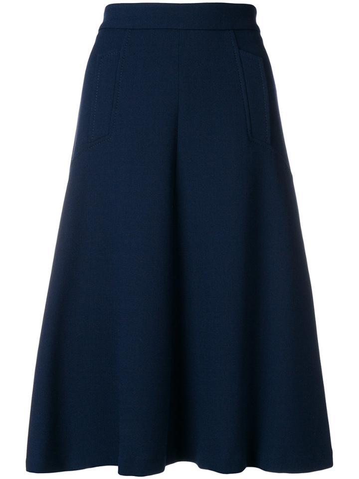 P.a.r.o.s.h. Flared Midi Skirt - Blue