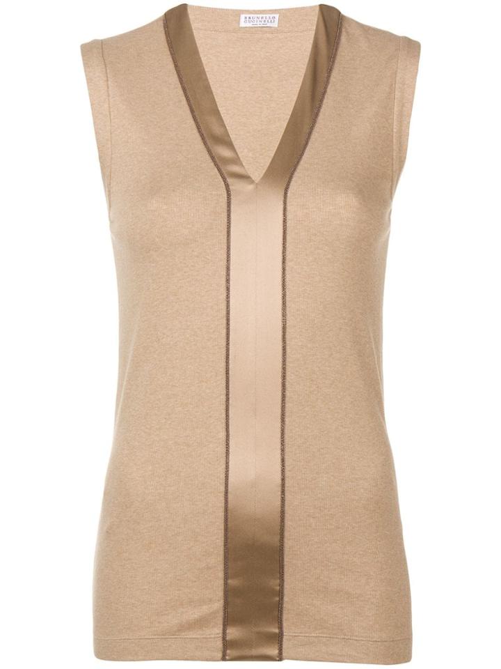 Brunello Cucinelli V-neck Blouse - Brown