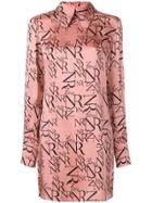Nina Ricci All Over Shirt Dress - Pink & Purple