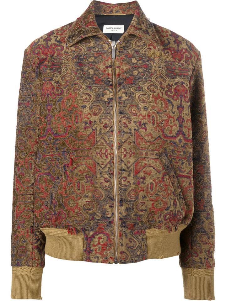 Saint Laurent Marrakech Teddy Jacket, Women's, Size: 42, Brown, Viscose/polyester/wool/silk