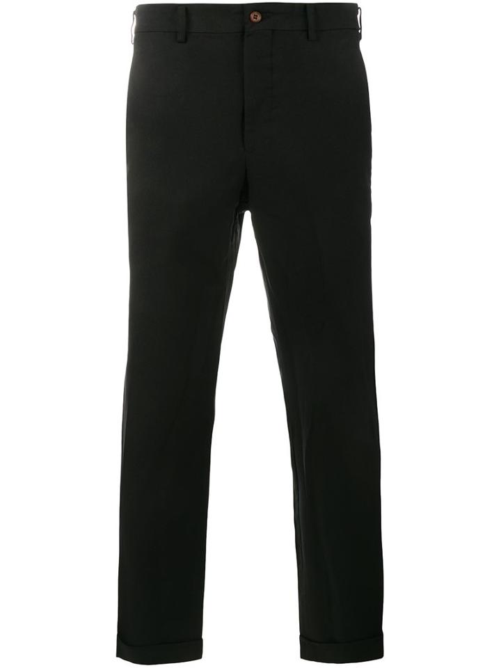 Comme Des Garçons Homme Plus Cropped Trousers, Men's, Size: Small, Black, Polyester