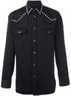 Marc Jacobs Studded Western Shirt, Men's, Size: 46, Black, Cotton/metal