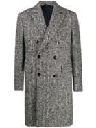 Mp Massimo Piombo Herringbone Buttoned Coat - White