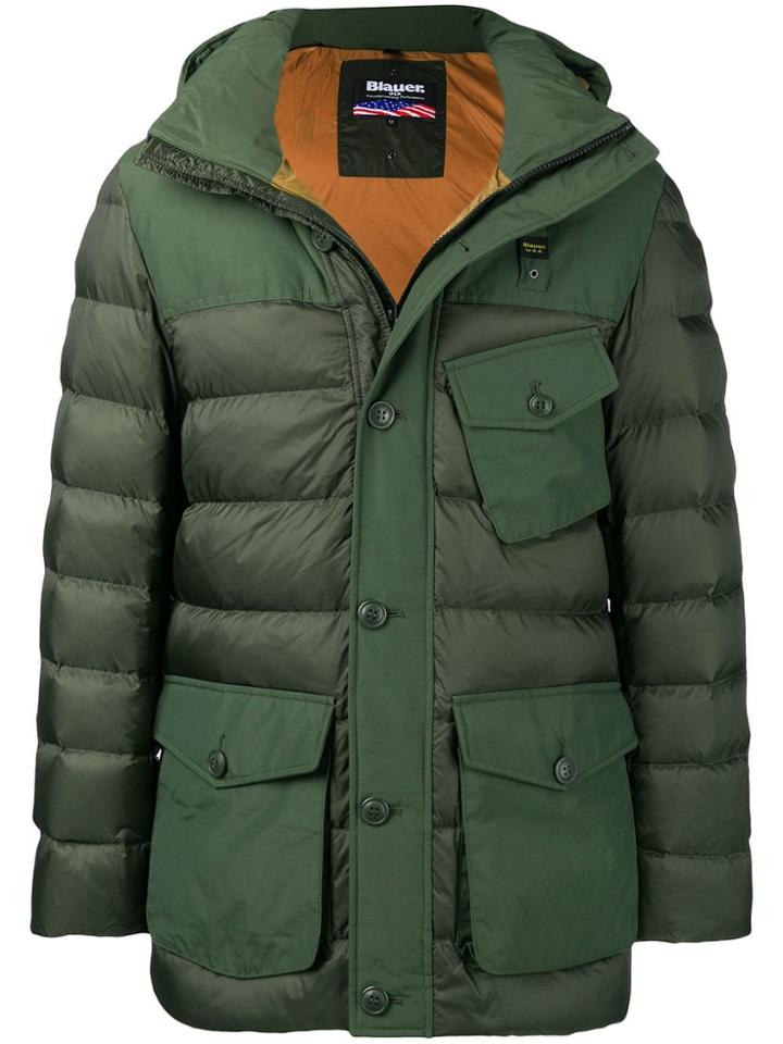 Blauer Multi-pocket Padded Coat - Grey