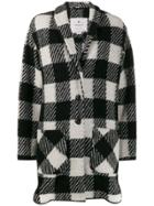 Woolrich Checked Single Breasted Coat - Black