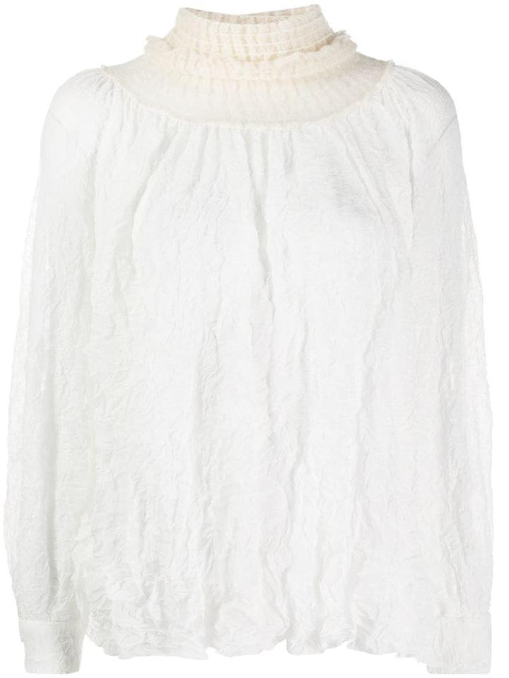 Maison Flaneur Roll Neck Blouse - White