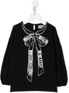 Moschino Kids Bow Print Top - Black