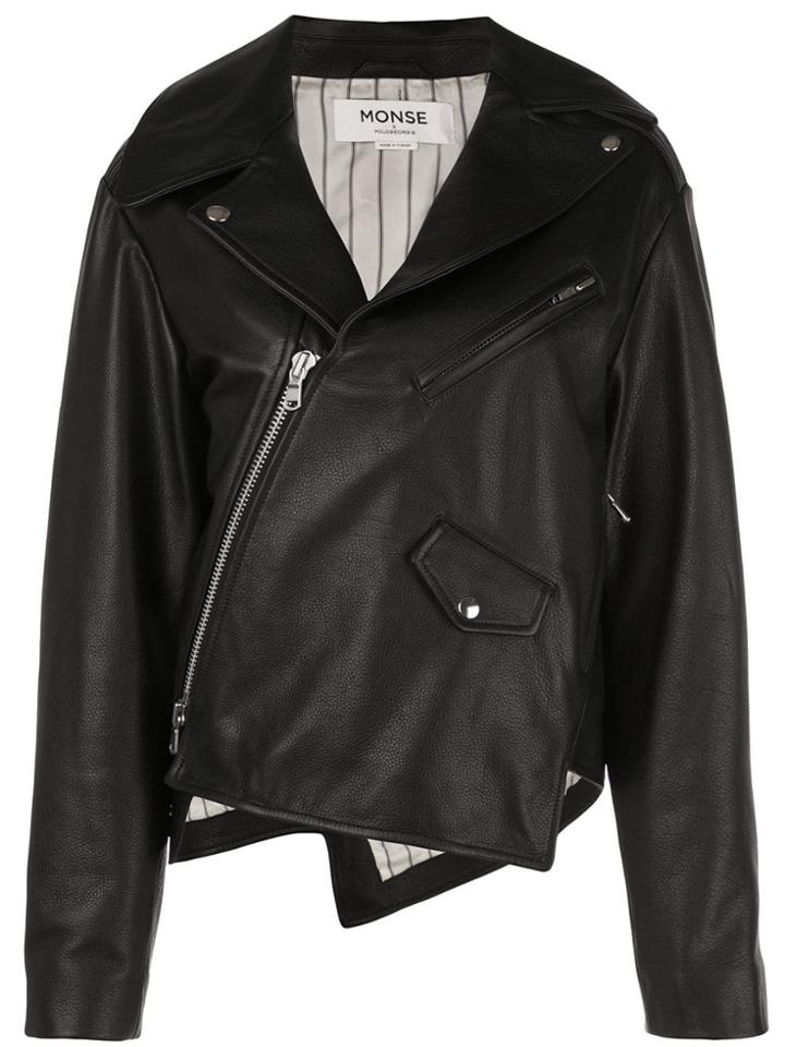 Monse Asymmetric Zip Jacket - Black