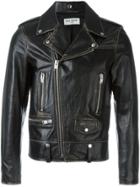 Saint Laurent Distressed Biker Jacket - Black