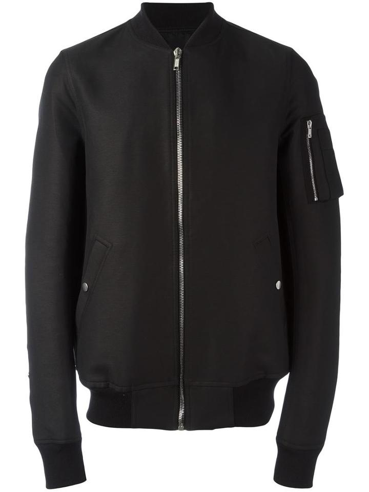 Rick Owens Flight Bomber Jacket, Men's, Size: 48, Black, Cupro/cotton/viscose/cotton