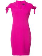 Badgley Mischka Fitted Midi Dress - Pink & Purple