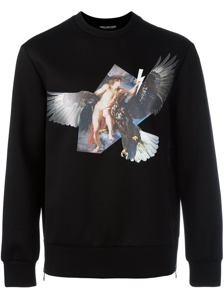 Neil Barrett Angel And Eagle Print Sweatshirt