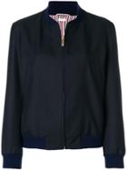 Thom Browne Engineered Stripe Wool Varsity Jacket - Blue
