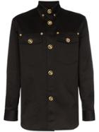 Versace Stretch Denim Button Down Shirt - Black