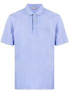 Canali Embroidered Monogram Polo Shirt - Blue