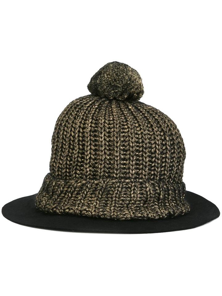 Super Duper Hats Wide Brim Beanie, Women's, Black, Viscose/mohair/wool/rabbit Fur Felt