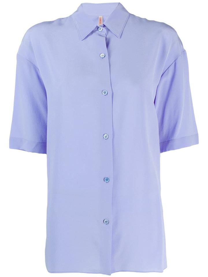 Indress Classic Collar Boxy Shirt - Purple