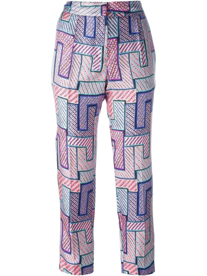 Msgm Geometric Print Trousers - Pink