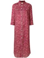 R13 Floral Print Shirt Dress - Red