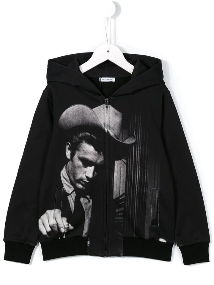 Dolce & Gabbana Kids James Dean Print Hoodie, Boy's, Size: 10 Yrs, Black