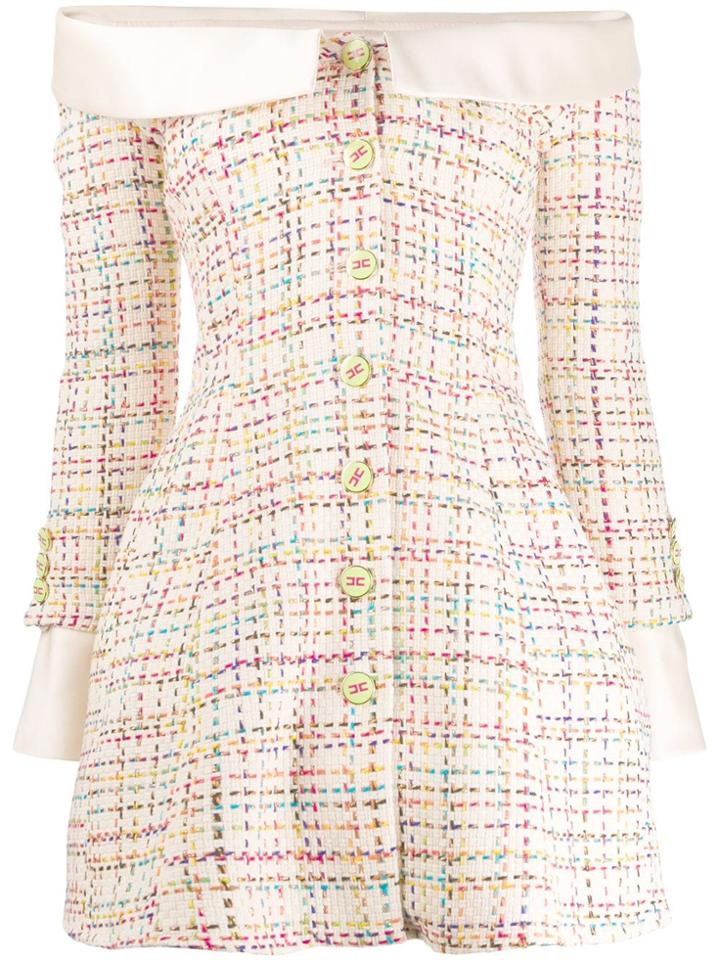 Elisabetta Franchi Belted Off-the-shoulder Dress - Neutrals