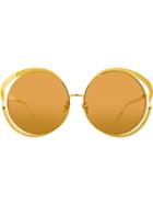 Linda Farrow 660 C1 Round Sunglasses - Yellow