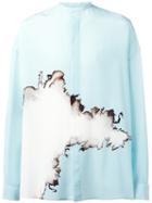 Haider Ackermann Oversized Printed Shirt, Men's, Size: Medium, Blue, Silk
