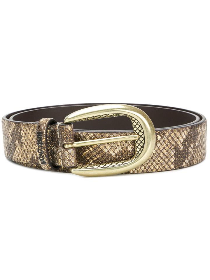 Just Cavalli Snakeskin Effect Belt - Metallic