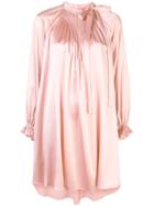 Adam Lippes Bow Neck Silk Mini Dress - Pink