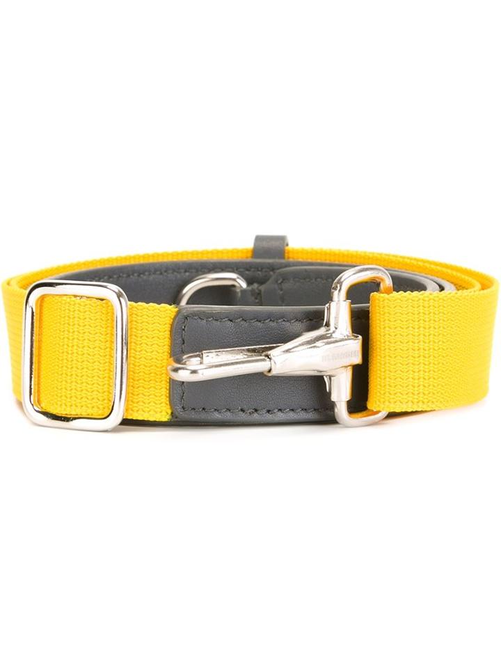 Jil Sander Silver-tone Hardware Belt, Men's, Grey, Cotton/leather