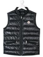 Moncler Kids Logo Patch Down Gilet - Blue