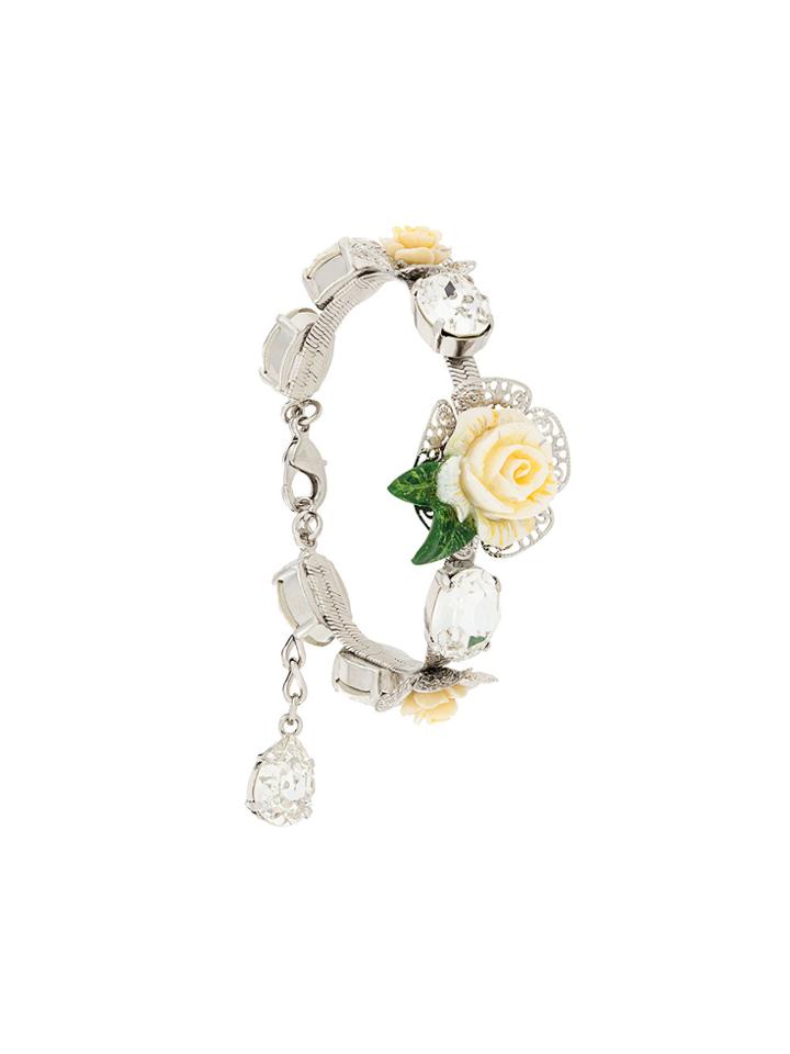 Dolce & Gabbana Crystal Rose Bracelet - White