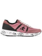Premiata Embroidered Detail Lace-up Sneakers - Pink & Purple