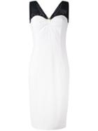 Cavalli Class - Pleated Trim Bodycon Dress - Women - Viscose/acetate/polyester/spandex/elastane - 42, White, Viscose/acetate/polyester/spandex/elastane