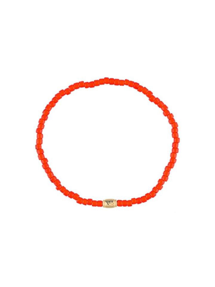 Luis Morais 14kt Gold Small 'horus Eye' Barrel Bracelet, Adult Unisex, Red
