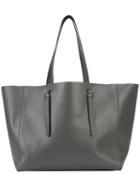 Valextra Soft Shopper Tote, Women's, Grey, Leather