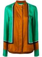 Dvf Diane Von Furstenberg Colour-block Blouse - Green