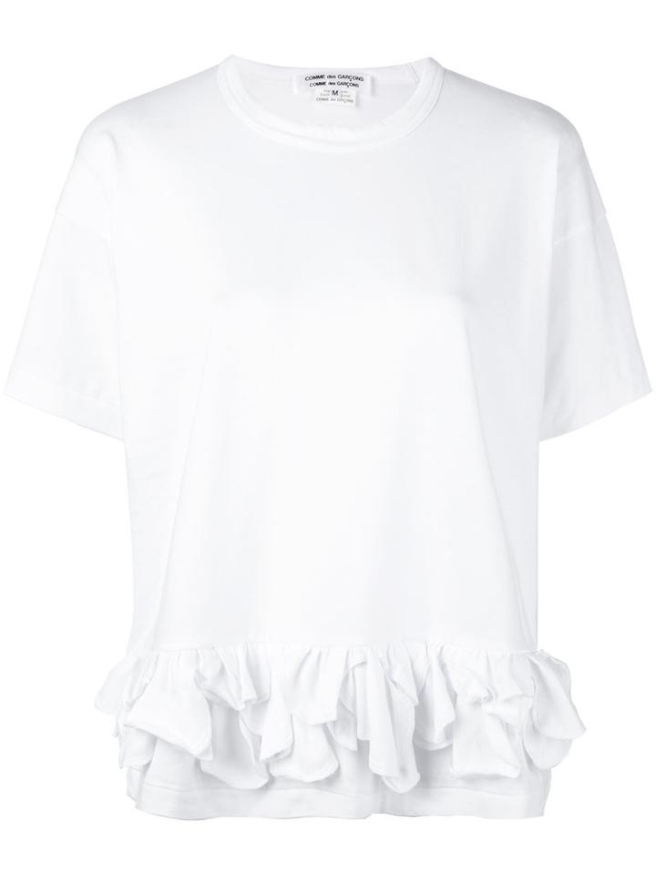 Comme Des Garçons Comme Des Garçons - Ruffle Detail T-shirt - Women - Cotton - M, White, Cotton