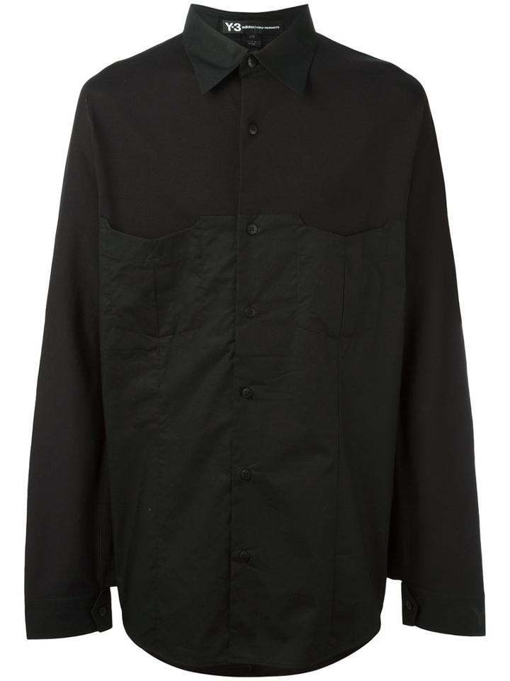Y-3 Min Shirt, Men's, Size: Large, Black, Cotton