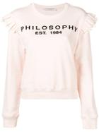 Philosophy Di Lorenzo Serafini Printed Frilled Shoulder Sweatshirt -
