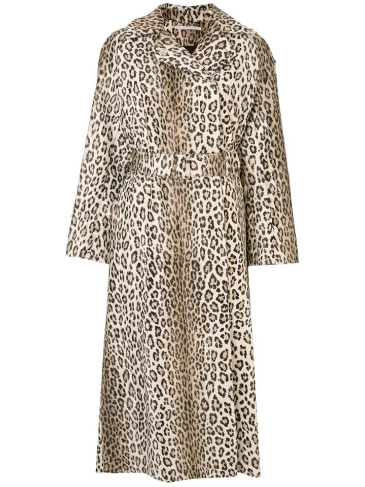 Emilia Wickstead Leopard Print Belted Waist Coat - Brown