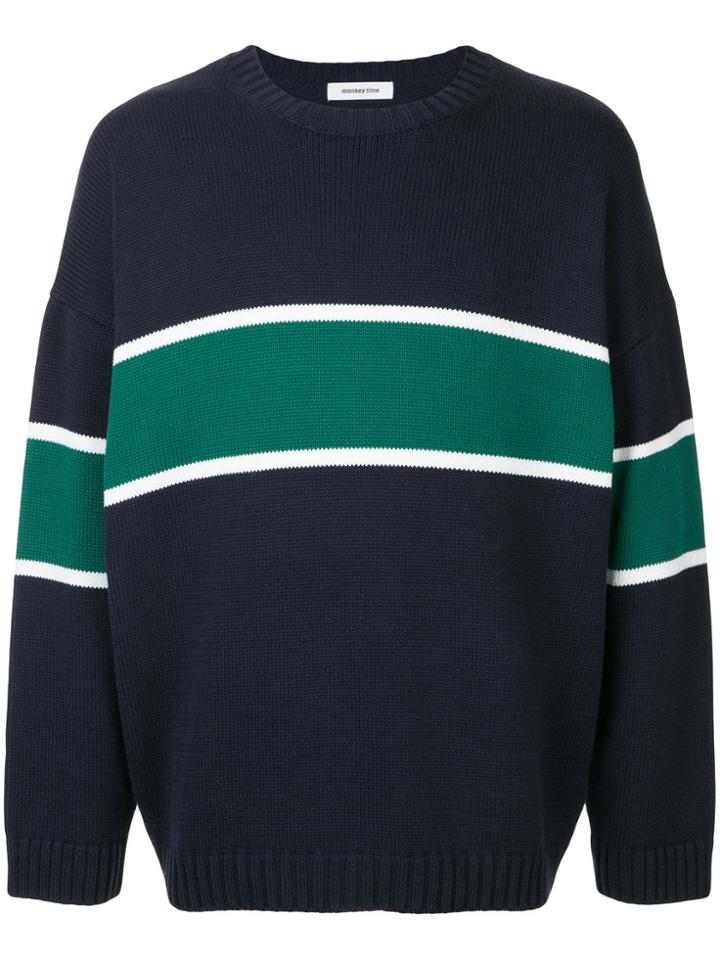 Monkey Time Loose Sweater - Blue