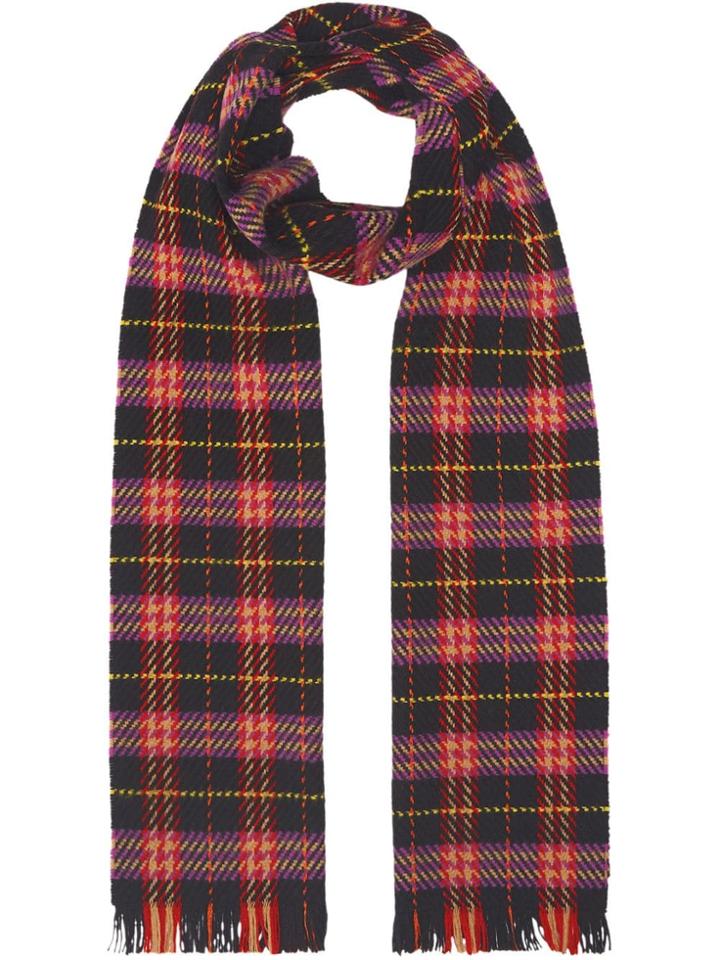 Burberry Check Merino Wool Scarf - Black