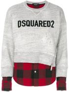 Dsquared2 Contrast Hem Logo Sweatshirt - Grey