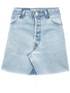 Re/done - High Waisted Denim Mini Skirt - Women - Cotton - 32, Blue, Cotton